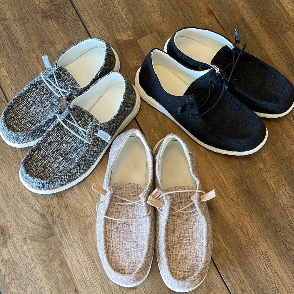 Shein brand, 3 pair of hey dude style shoes, size 8